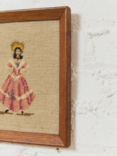 Load image into Gallery viewer, Women in Pink Dress Vintage Needlepoint