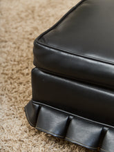 Load image into Gallery viewer, Ruffle Black Ottoman