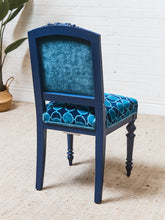 Load image into Gallery viewer, French Imperial Chair with Teal Dining Chairs