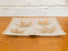 Load image into Gallery viewer, Large Vintage Fred Press Gold Leaf Glass Plate Dish