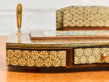 Load image into Gallery viewer, Vintage 1950s Persian Khatam Hand Painted Pen and Letter Desk Set