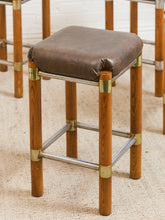 Load image into Gallery viewer, 1970s Brutalist Chrome and Oak Stools