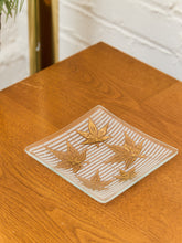 Load image into Gallery viewer, Small Vintage Fred Press Gold Leaf Glass Plate Dish