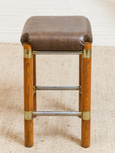 Load image into Gallery viewer, 1970s Brutalist Chrome and Oak Stools
