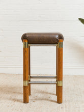 Load image into Gallery viewer, 1970s Brutalist Chrome and Oak Stools