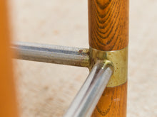 Load image into Gallery viewer, 1970s Brutalist Chrome and Oak Stools