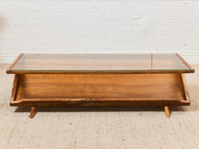 Load image into Gallery viewer, Solid Walnut Glass Top Coffee Table
