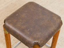 Load image into Gallery viewer, 1970s Brutalist Chrome and Oak Stools