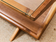 Load image into Gallery viewer, Solid Walnut Glass Top Coffee Table