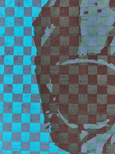 Load image into Gallery viewer, Blue Self Portrait Fabric Weaving #2 by Richard Proctor