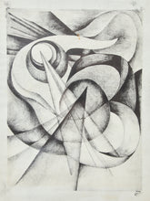 Load image into Gallery viewer, Mid-century Etching Abstract Black and White