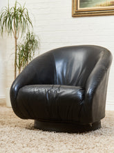 Load image into Gallery viewer, 1970’s Leather Space Age Swivel Chair