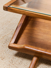 Load image into Gallery viewer, Solid Walnut Glass Top Coffee Table