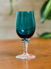 Load image into Gallery viewer, Teal Empoli Italian Glass Decanter and 6 Glasses