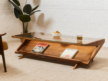 Load image into Gallery viewer, Solid Walnut Glass Top Coffee Table