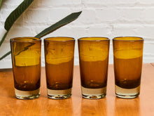 Load image into Gallery viewer, Amber Handblown Glasses set of 4