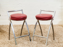 Load image into Gallery viewer, 1970’s Vintage Chrome Stools