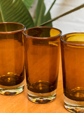 Load image into Gallery viewer, Amber Handblown Glasses set of 4