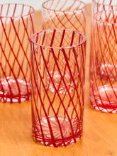 Load image into Gallery viewer, Hand blown Candy Cane Holiday Glasses