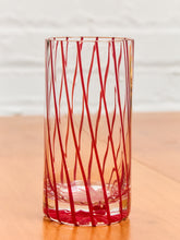 Load image into Gallery viewer, Hand blown Candy Cane Holiday Glasses