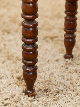 Load image into Gallery viewer, Antique Cherry Sheraton Side End Table Drop Leaf Drawers Bobbin Leg American Wild Cherry Cabinet Nightstand