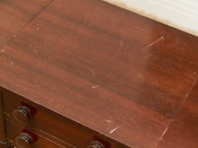 Load image into Gallery viewer, Antique Cherry Sheraton Side End Table Drop Leaf Drawers Bobbin Leg American Wild Cherry Cabinet Nightstand