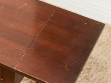 Load image into Gallery viewer, Antique Cherry Sheraton Side End Table Drop Leaf Drawers Bobbin Leg American Wild Cherry Cabinet Nightstand