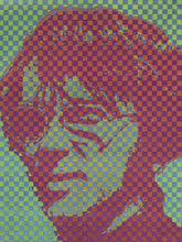 Load image into Gallery viewer, 1960's Original Red and Green Woven Self Portrait by Richard Proctor