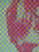 Load image into Gallery viewer, 1960's Original Red and Green Woven Self Portrait by Richard Proctor