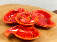 Load image into Gallery viewer, Four Piece Set of Red Orange California Pottery