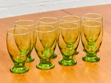 Load image into Gallery viewer, Cristar Copa Lexington Lime Green Footed Glasses Water Wine Goblets