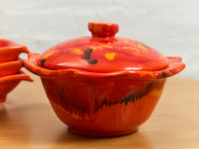 Load image into Gallery viewer, Four Piece Set of Red Orange California Pottery