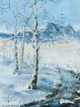 Load image into Gallery viewer, Beautiful Christmas Winter Landscape Oil Painting Snowy Landscape Signed Isabella