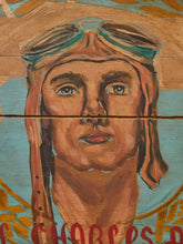 Load image into Gallery viewer, Portrait of Charles A. Lindbergh Pioneer of the Air 1927 Painted Sign