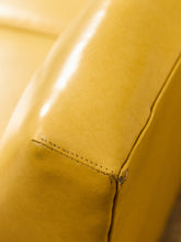 Load image into Gallery viewer, Yellow Vintage Sofa with Wood Arms