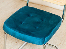 Load image into Gallery viewer, Teal Blond Rattan Dining Chair