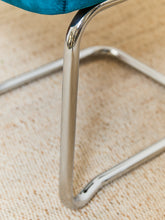 Load image into Gallery viewer, Teal Blond Rattan Dining Chair