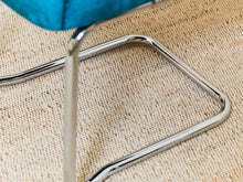 Load image into Gallery viewer, Teal Blond Rattan Dining Chair