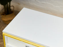 Load image into Gallery viewer, Yellow and White as Found Dresser