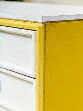 Load image into Gallery viewer, Yellow and White as Found Dresser