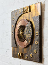 Load image into Gallery viewer, 1970s Mixed Metal Brutalist Geometric Wall Sculpture