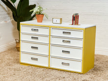 Load image into Gallery viewer, Yellow and White as Found Dresser