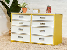 Load image into Gallery viewer, Yellow and White as Found Dresser