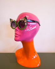 Load image into Gallery viewer, Jeweled Black Cat Eye Sunnies
