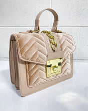 Load image into Gallery viewer, Champagne Velvet Handbag