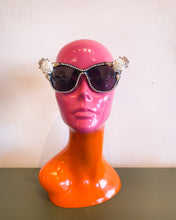 Load image into Gallery viewer, Black Jeweled Cat Eye Sunnies