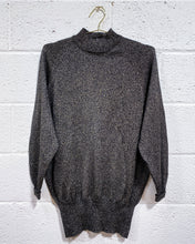 Load image into Gallery viewer, Vintage Black and Gold Sparkly Sweater (M)