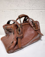Load image into Gallery viewer, Vintage Brown Leather Overnight Bag