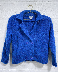 Vintage Blue Nubby Waist Jacket (S)