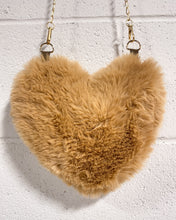 Load image into Gallery viewer, Fuzzy Heart Shaped Caramel Purse
